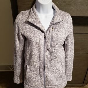 Zipped up sweatshirt